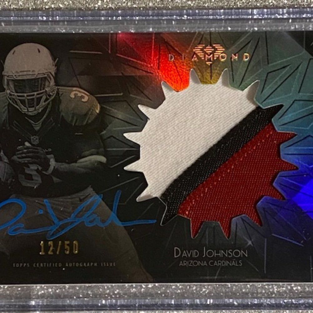 DAVID JOHNSON AUTOGRAPHED PATCH ROOKIE CARD 12/50